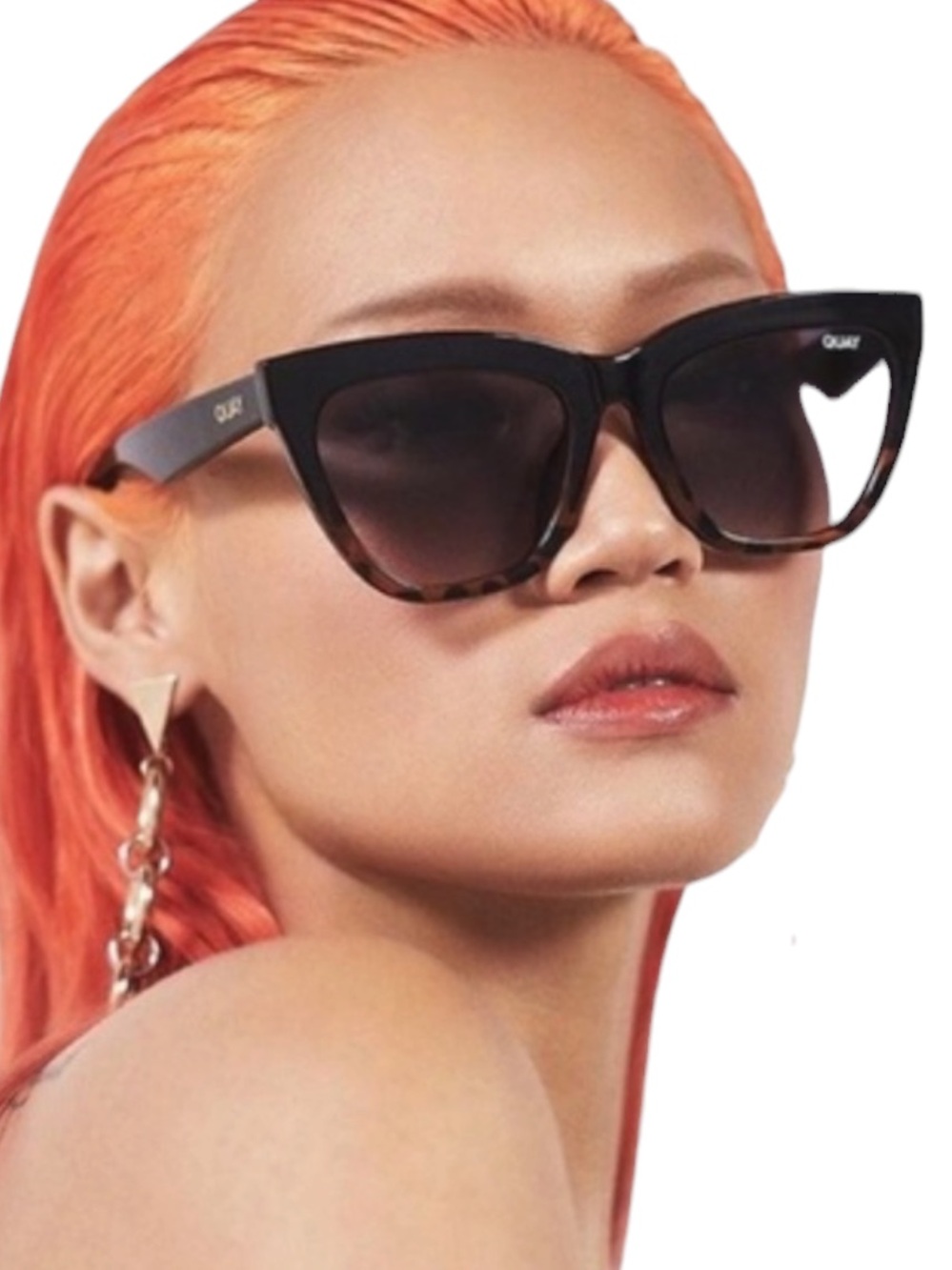 QUAY For Keeps Sunglasses Tortoise Black Frame Grey Lens Cat-Eye NWT